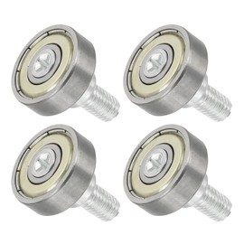 sourcing map 8 PCS Drawer Rollers 19mm x 6mm Wheel 6mm Step, Steel Bearing Roller Drawer Pulley Bearing Replacement Wheels for Windows Sliding Door Track Guide, M6 x 10mm Thread