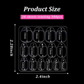 300pcs Sticky Tabs for Nails Stickers for Press Ons Nail Glue for Press ons False Nail Glue Sticker Sticky Tabs, 20 Sheets