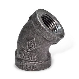 Jinan 1" BLACK MALLEABLE IRON 45 ELBOW DEG 45° fitting pipe npt