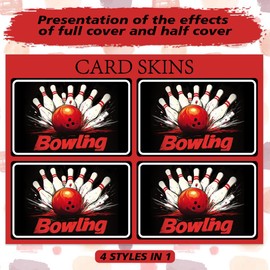 peacoblue Sticker for Bank Cards, Bowling, Custom Skin Cover, Protection for Credit Debit Cards, 4 Styles, Waterproof, Scratch-Resistant Sticker for EBT Transport Key Card