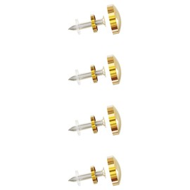 FOCMKEAS 4 PCS 12mm(0.47") Mirror Screws, Brass Decorative Caps Cover Fasteners, Metal Mirror Nails, Polished Cambered Gold Lid
