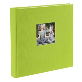 Goldbuch photo album with cut-out, Bella Vista, 25 x 25 cm, 60 white pages with glassine dividers, linen, green, 24896