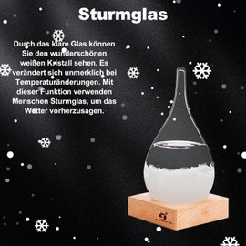 Storm Glass Fashion Creative Water Drops Glass Barometer Storm Glass for Weather Forecast Cool Unusual Gifts Used for Home and Office Desktop Decoration Small Christmas Gifts (Small)