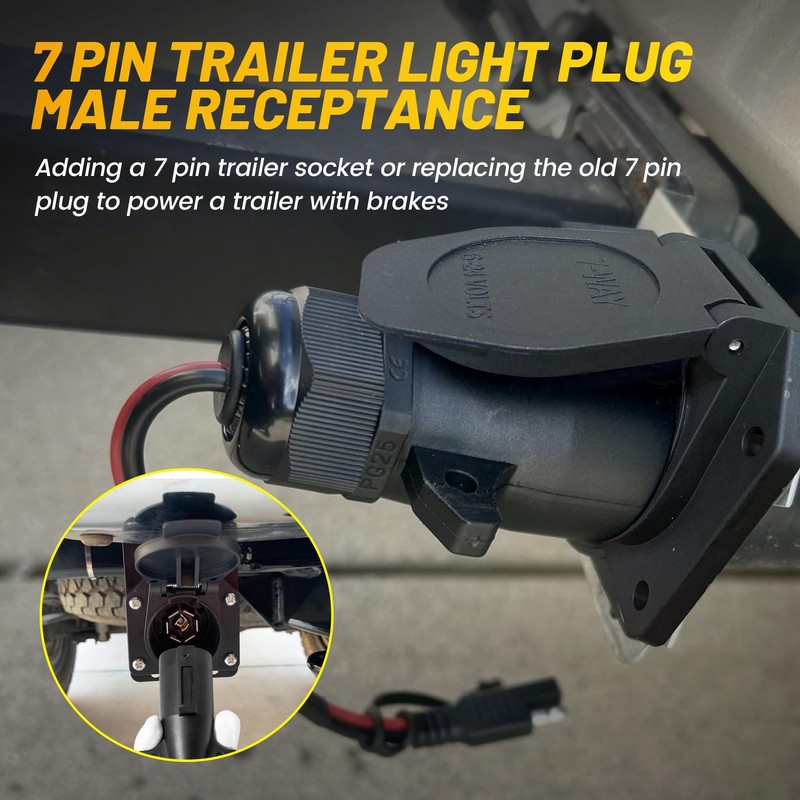 Oyviny RV 7 Pin Trailer Plug with IP68 Waterproof Seal,