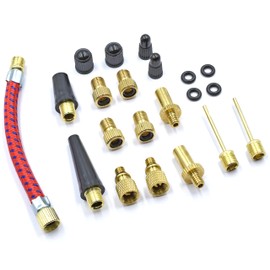 myBESTbike Bicycle Valve Pump Adapter Kit DV AV SV Bicycle Tyre Pump Compressor Schrader Valve Ball Needle Copper Adapter for Car