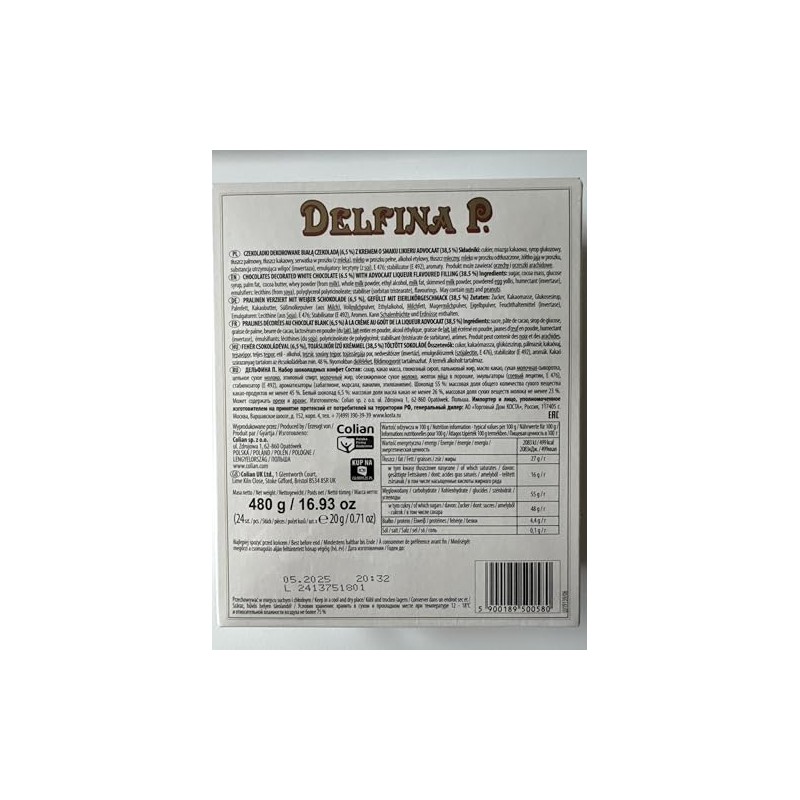 Solidarnosc Delfina P. Chocolates with Silky Cream Decorated with White