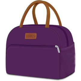 Lunch Bag for Women Men Insulated Lunch Box for Adult Reusable Lunch Tote Bag for Work, Picnic or Travel(Purple)