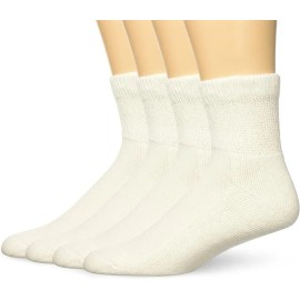 Carolina Ultimate Men's Non-Binding Cotton Quarter Socks, White, 9-13, 2 Pair