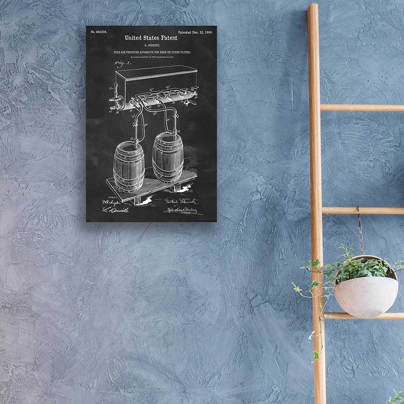 Epic Art 'Beer Barrel Blueprint Patent Chalkboard,' by Acrylic Glass