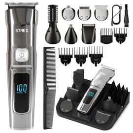 Strex Beard Trimmer - 14 in 1 Set - Wireless & Waterproof - Multigroomer/Bodygroomer/Trimmer/Beard Care/Beard Trimmer