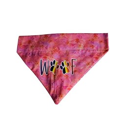 Rainbow Woof Over the Collar Dog Bandana That Slips onto Their Existing Collar Size (XXL)