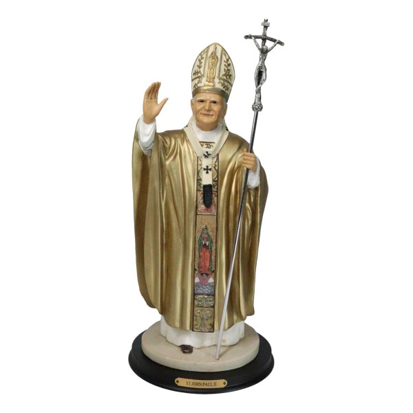 Large Venerable Pope John Paul II With Papal Ferula Crucifix
