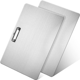 2 Pack Metal Clipboard 11 x 17 Inch Horizontal Stainless Steel Clipboard for A3 Size Paper Landscape Drawing Non Magnetic Clip Board for Sketching Supplies Office School