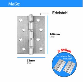 ONPIRA Stainless Steel Hinges 100 mm and 125 mm (100 mm) Available in 2 Sizes