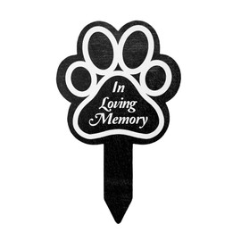 Pet Memorial Grave Marker for Dogs Cats Headstone for Grave Decor Paw Print Tombstone Cemetery Footprint Garden Stake Pet Bereavement Sign Lost Dog Sympathy Burial Plaque Death Cat Gravestone Outdoor