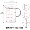 Luvan 18OZ/500ML Glass Measuring Cup, 2 Cup Glass Measuring Cups