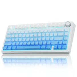 AULA F75 Pro Wireless Mechanical Keyboard,75% Hot Swappable Custom Keyboard,RGB Backlit,Pre-lubed Linear Switches,Side Printed PBT Keycaps Mechanical Gaming Keyboards,Gradient Blue
