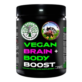 Vegan Brain & Body Boost: The Cherry On Top of A Plant-Based Lifestyle | Working Intelligence | Anti-Aging | Physical Fitness | Vegan Amino Acids - Creatine, Taurine & Beta Alanine | 67 Servings/500g