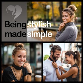 BLISSWISP Set of 5 Scrunchies Scrunchies – Assorted Colours – Hair Bands for Women and Girls – Style and Functionality – Bracelet/Wristband – Elegant Packaging for Order – Friend Gift (Grey)