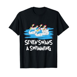 Seven Swans a Swimming 12 Days - Christmas Song Funny Gift T-Shirt