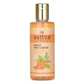 Sattva Ayurveda Orange Shower Gel - Natural Body Wash with Orange Oil & Ayurvedic Herbs - Mild Shower Gel without SLS SLES for Sensitive Skin - 210 ml