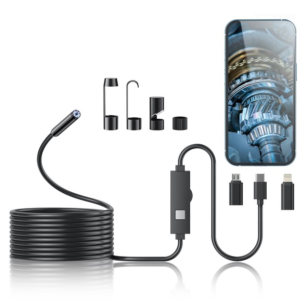Kinpthy Endoscope Camera with Light,1920P HD Borescope Tools with 8
