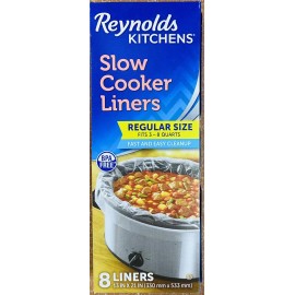 Reynolds Kitchens Slow Cooker Liners Regular Size (Fits 3-8 Quarts) 8 Liners