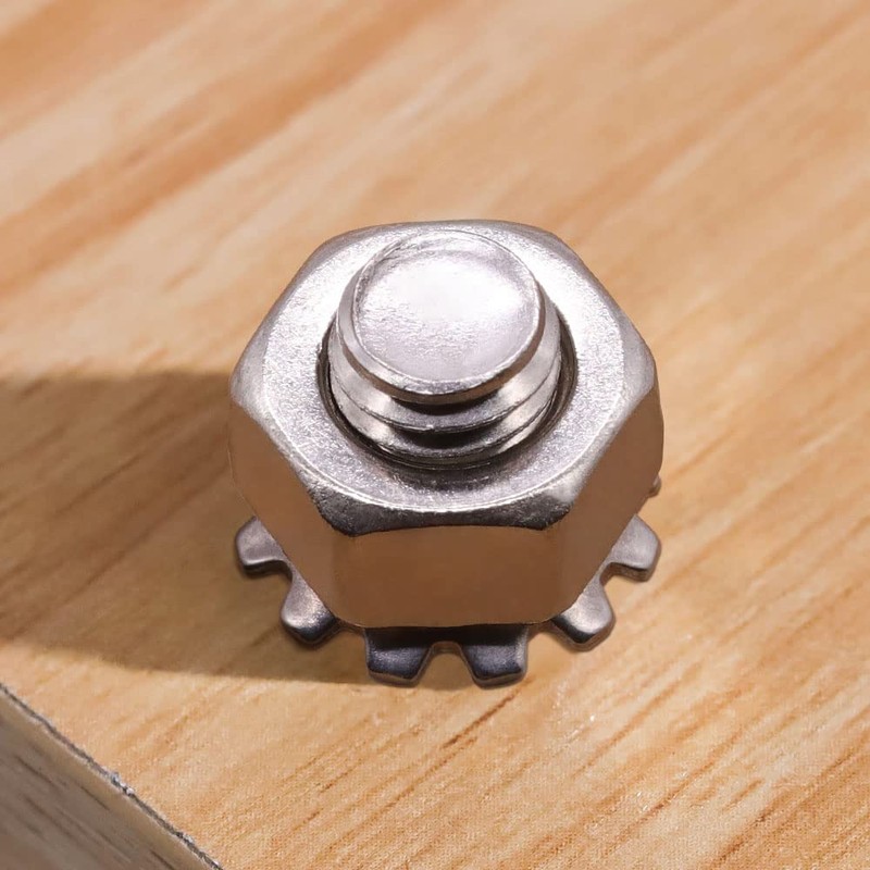 M5-0.8mm K-Lock Nuts, 304 Stainless Steel 18-8, Kep Lock Nuts