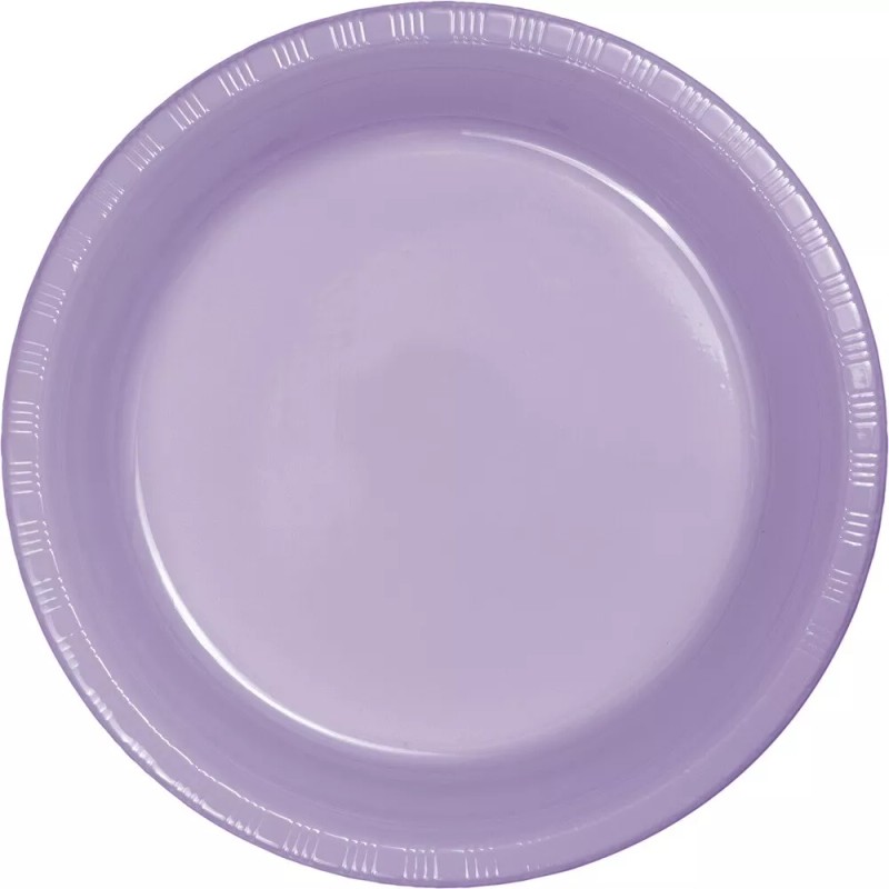 Small 7" Plastic Disposable Plates -Vibrant Solid Colors Appetizer Dessert