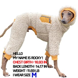 D DOGGY STAR Italian Greyhound Sweater Turtleneck Outfit Warm Fleece Onesie Clothes Whippet for Dog Coat (XL,Mustard Pkt)
