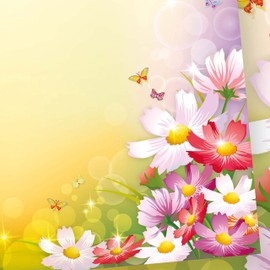 tatmotive Postcards Happy Birthday Cards with Flowers (Pack of 100)