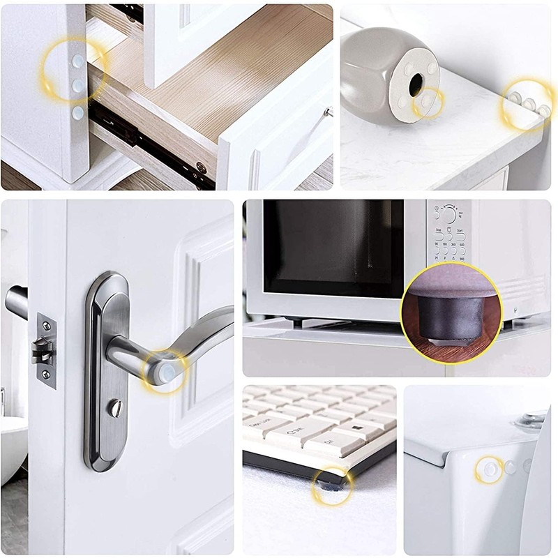 Vmingo Tope Goma Protector Adhesiva Silicona Antigolpe Transparente Parachoque Redondo