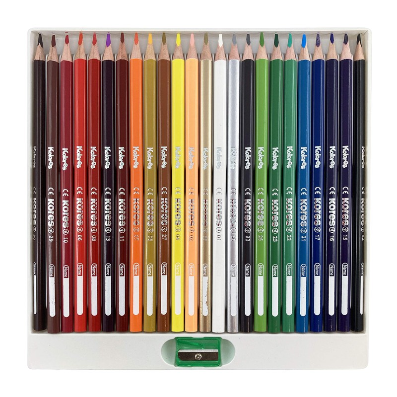 Kores Kolores Coloured Pencils, Triangular (Box of 24 Assorted Colours)