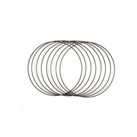 Vaessen Creative 11033-003 Metal Rings Diameter 20 cm x 3 mm Circle 8 Pieces Wire Circle Black and Decorative Metal Wreath for Dried Flower Wreath, Macrame, Dream Catcher, Mobile Crafts and Wall