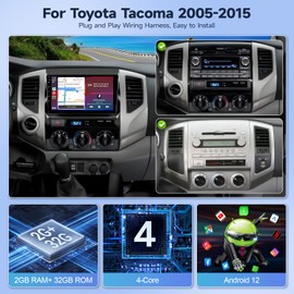 Leadfan Android Car Radio for Toyota Tacoma 2005-2015 Stereo Upgrade with Wireless Carplay Android Auto, 2+32G 9'' IPS Touchscreen in-Dash WiFi Bluetooth GPS Navigation Mirror Link SWC Backup Camera