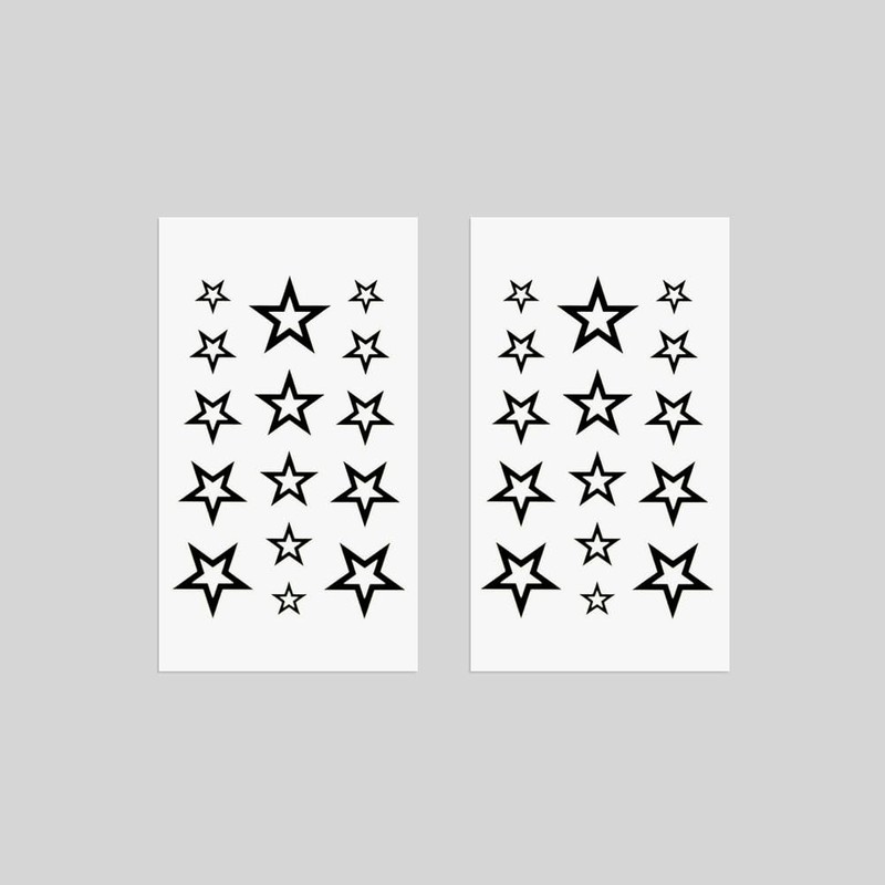 Oottati Small Cute Temporary Tattoo Hand Stars (Set of 2)