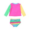 RuffleButts Baby/Toddler Girls Long Sleeve Rash Guard 2 Piece Swimsuit
