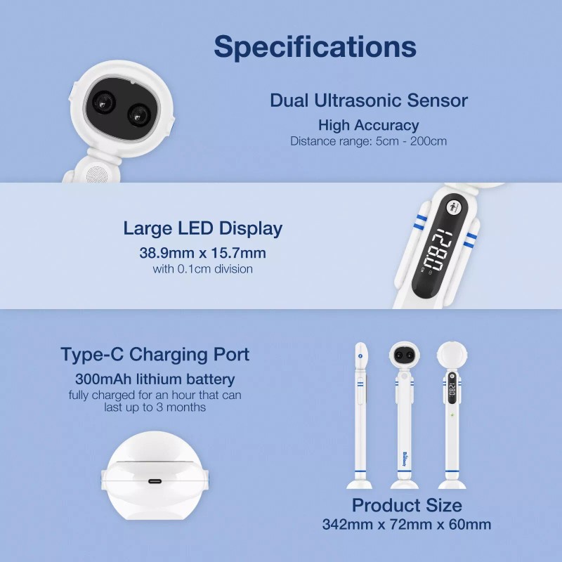 ‎Bisonbody Smart Height Measuring Device with Dual Ultrasonic Measurement Technology