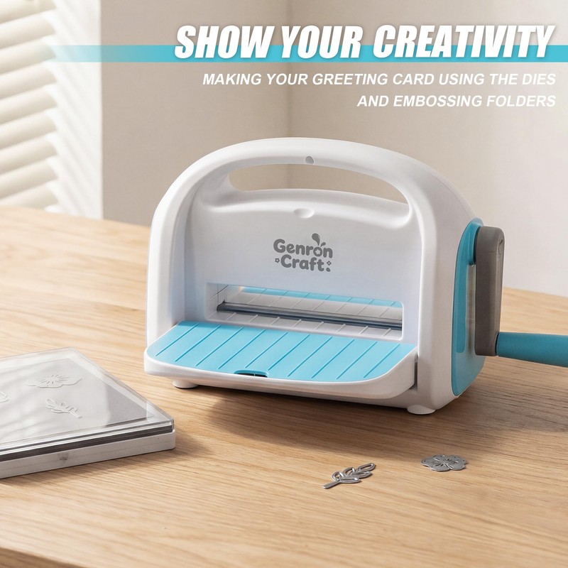Manual Die Cutting Machine for Card Making, 6in Openning(Blue)