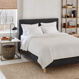 Eddie Bauer - Twin Heated Blanket, Soft Brushed Microplush Electric Blanket, Warm & Cozy Bedding (Cabin Comfort Ivory, Twin)