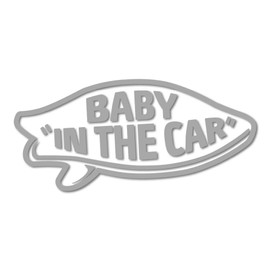 Sticker Town BABY IN THE CAR SURF Surf Baby Car C Gray