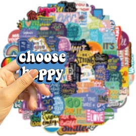 100PCS Motivational Aesthetic Stickers, Inspirational Waterproof Stickers for Water Bottles Laptop Scrapbook, Positive Encourage Quotes for Kids Teens Adults Students Teachers (100 Colourful)