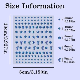 Blue Stars Face Gems for Kids Hair Gems Crystal Rhinestones Rave Party Festival Party Club Face Gems Makeup Stickers Temporary Tattoos (Blue)
