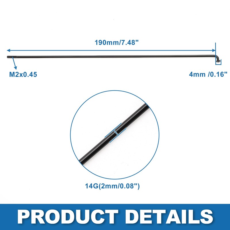 A ABSOPRO Bike Bicycle Spokes 14G 190MM Mountain Bike Spokes