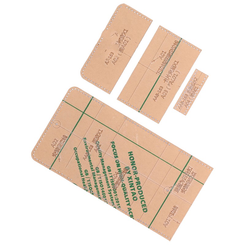 4Pcs Acrylic Templates Durable Reusable Transparent Clear DIY Leather Models