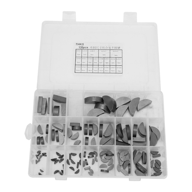 135 Pcs Woodruff Key Flywheel Pulley Crank Way Key Assortment