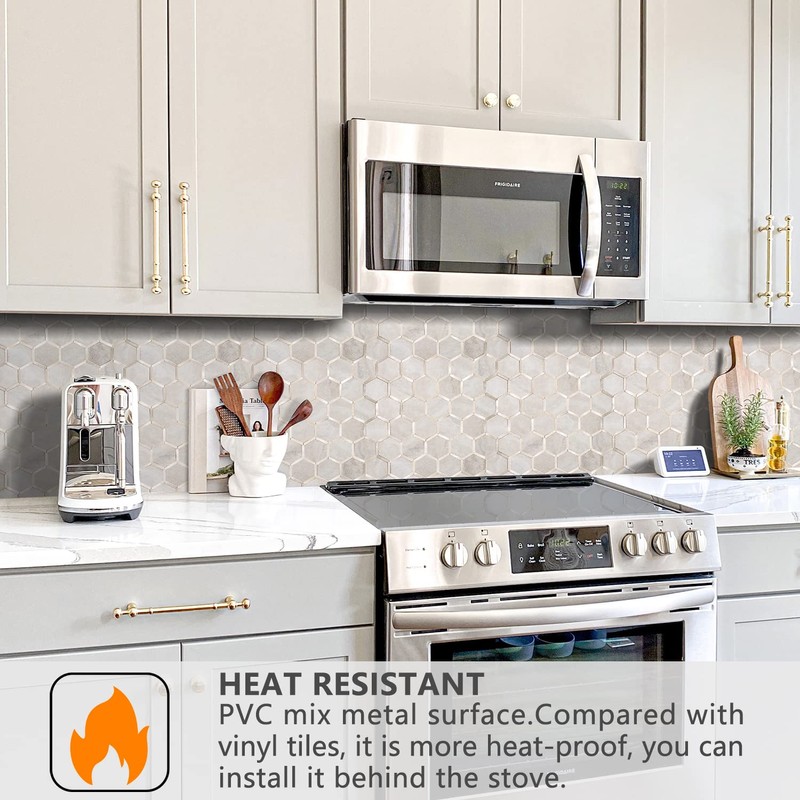 STICKGOO Hexagon Peel and Stick Backsplash Tile, Stick on Backsplash