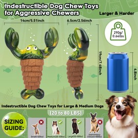 BIKIISEN Squeaky Dog Toys for Aggressive Chewers for Large Dogs, Interactive Dog Chew Toys to Keep Them Busy, Indestructible Squeaky Dog Toys, Tough Dog Toys for Medium/Large Dogs (Green)