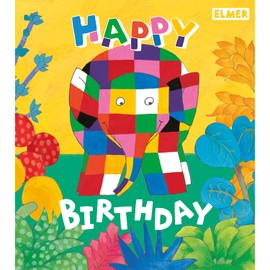 Danilo Promotions Elmer The Patchwork Elephant Birthday Card,Multi,7 x 6
