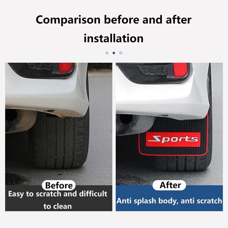 Pack of 2 Car Mud Flaps, Universal Splash Guard, Rubber